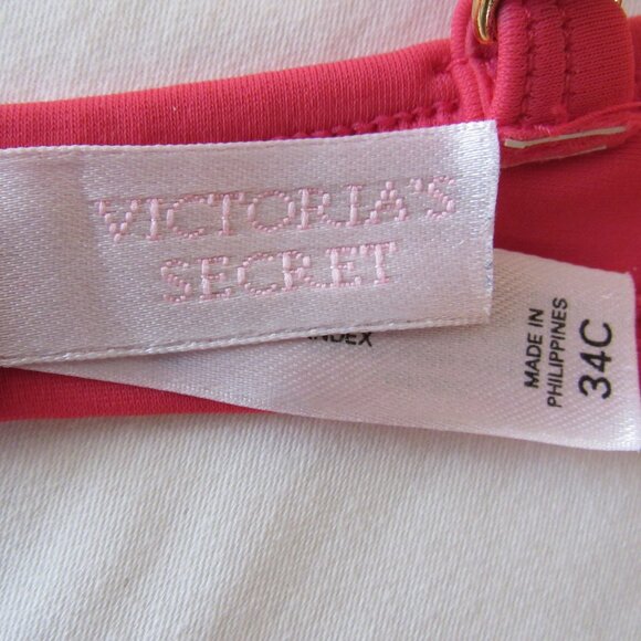 Victoria's Secret Y2K Salmon Pink Bikini Top Women's 34C Medium - Picture 8 of 8